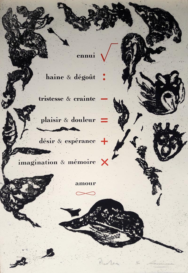 Texte de François Da Ros, eau-forte de Martine Rassineux, typographie au plomb mobile de François Da Ros.